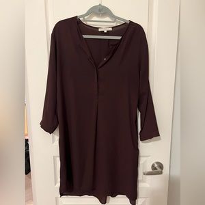 Burgundy shirt dress